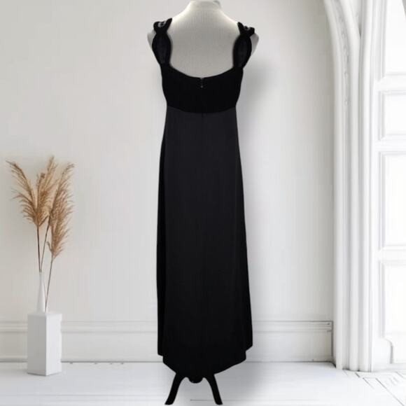 Vintage 90s Liz Claiborne Velvet Strap Formal Gown Gothic Regency Size 8 - Picture 7 of 11